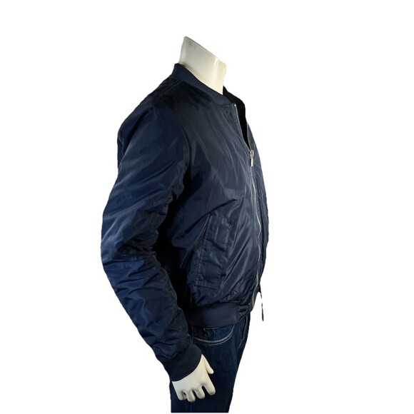 NEW Eleven Paris LA Collection Bomber Jacket Men's Sz L Navy Zip Up Streetwear - Picture 3 of 12